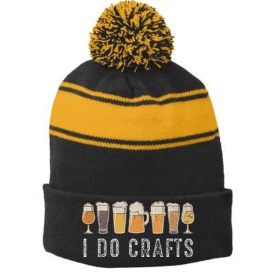 Craft Beer Vintage I Do Crafts Home Brew Art Stripe Pom Pom Beanie