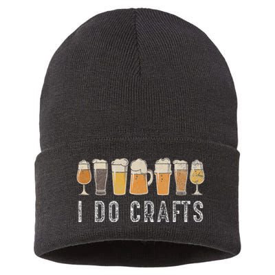 Craft Beer Vintage I Do Crafts Home Brew Art Sustainable Knit Beanie