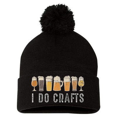 Craft Beer Vintage I Do Crafts Home Brew Art Pom Pom 12in Knit Beanie