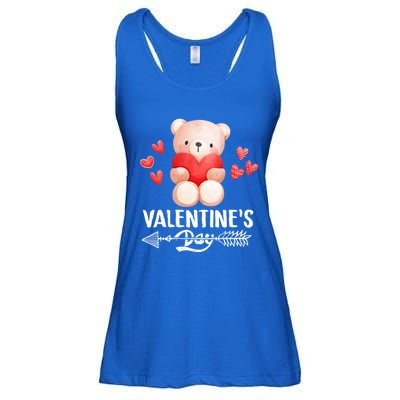 Cute Bear Valentine's Day Funny Gift Ladies Essential Flowy Tank