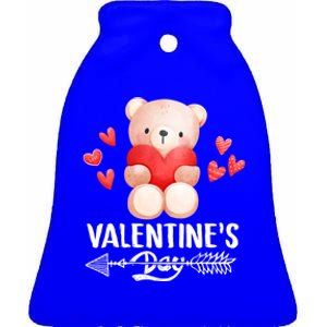 Cute Bear Valentine's Day Funny Gift Ceramic Bell Ornament