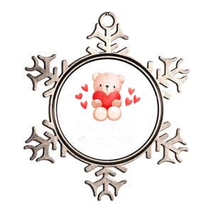 Cute Bear Valentine's Day Funny Gift Metallic Star Ornament