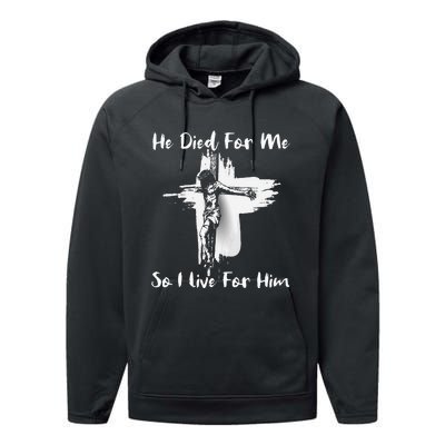 Christian Bible Verse Jesus Died For Me Performance Fleece Hoodie