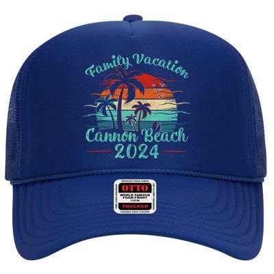 Cannon Beach Vacation 2024 Family Matching Group Gift High Crown Mesh Back Trucker Hat