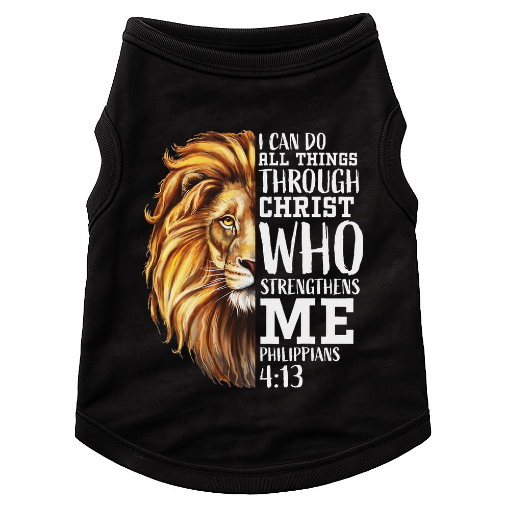 Christian Bible Verse Sayings Religious Gifts Him Lion Judah Doggie Tank