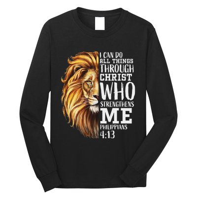 Christian Bible Verse Sayings Religious Gifts Him Lion Judah Long Sleeve Shirt