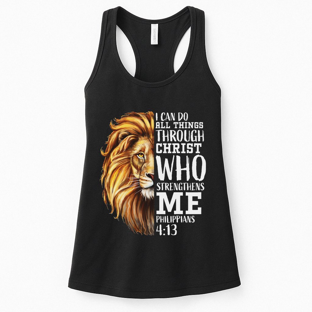 Christian Bible Verse Sayings Religious Gifts Him Lion Judah Womens Tank Top