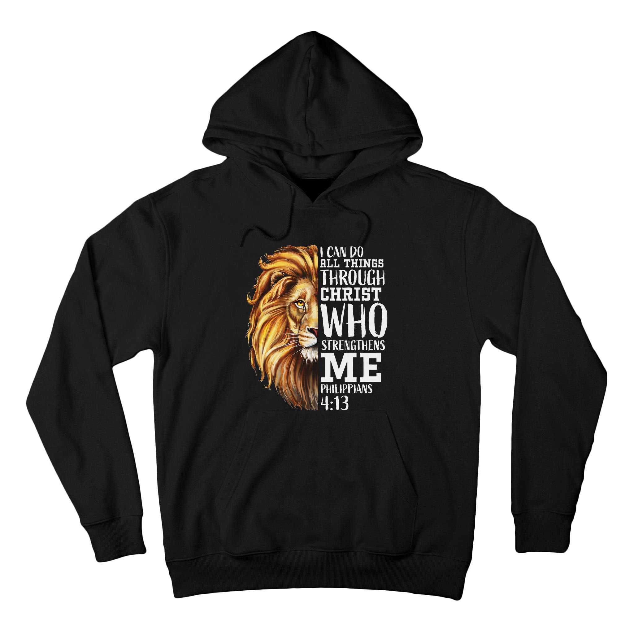 Christian Bible Verse Sayings Religious Gifts Him Lion Judah Tall Hoodie