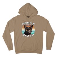 Cat Black Vintage Eighties Style Cat Retro Property Gift Cute Dog Hoodie