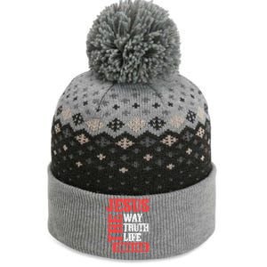 Christian Bible Verse Jesus The Way Truth Life John 14:6 The Baniff Cuffed Pom Beanie