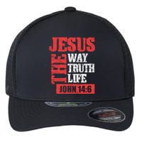 Christian Bible Verse Jesus The Way Truth Life John 14:6 Flexfit Unipanel Trucker Cap