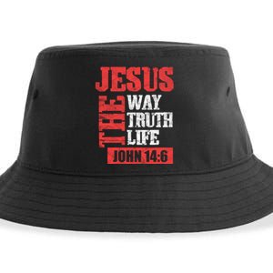 Christian Bible Verse Jesus The Way Truth Life John 14:6 Sustainable Bucket Hat