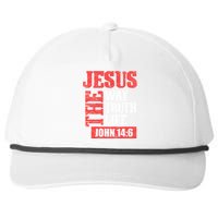 Christian Bible Verse Jesus The Way Truth Life John 14:6 Snapback Five-Panel Rope Hat