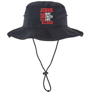 Christian Bible Verse Jesus The Way Truth Life John 14:6 Legacy Cool Fit Booney Bucket Hat