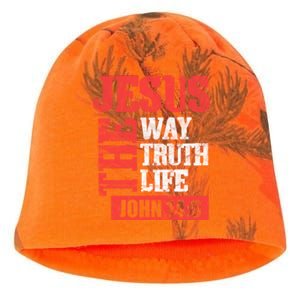 Christian Bible Verse Jesus The Way Truth Life John 14:6 Kati - Camo Knit Beanie