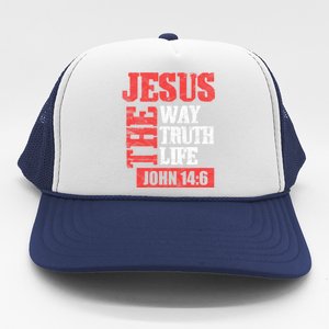 Christian Bible Verse Jesus The Way Truth Life John 14:6 Trucker Hat