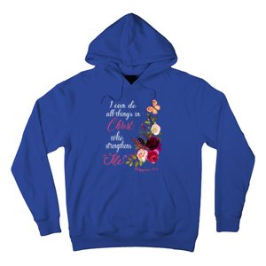 Christian Bible Verse Floral Butterfly Philippians 4:13 Cute Gift Hoodie