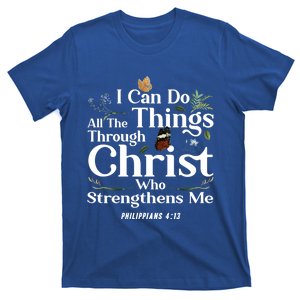 Christian Bible Verse Philippians 4:13 Flower Butterfly Cute Gift T-Shirt