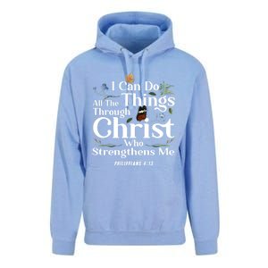 Christian Bible Verse Philippians 4:13 Flower Butterfly Cute Gift Unisex Surf Hoodie