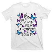 Christian Bible Verse Be Strong Joshua 1:9 Butterfly T-Shirt