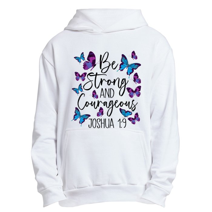 Christian Bible Verse Be Strong Joshua 1:9 Butterfly Urban Pullover Hoodie