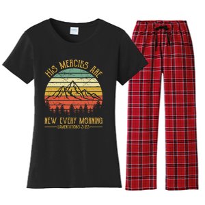 Christian Bible Verse His Mercies Are New Every Morning  Women's Flannel Pajama Set