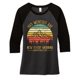 Christian Bible Verse His Mercies Are New Every Morning  Women's Tri-Blend 3/4-Sleeve Raglan Shirt