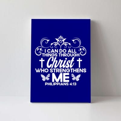 Christian Bible Verse Philippians 4:13 Flower Butterfly Gift Canvas