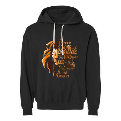 Christian Bible Verse Joshua 19 Lion Garment-Dyed Fleece Hoodie