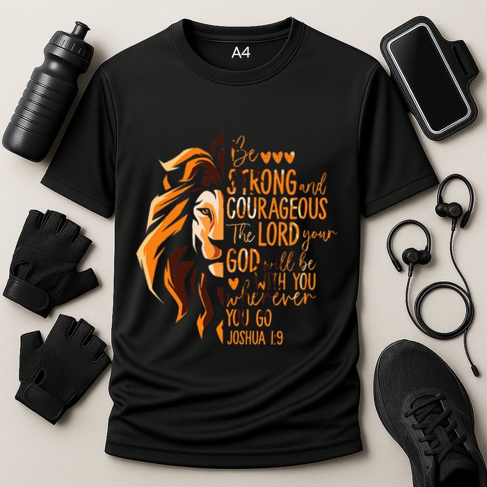 Christian Bible Verse Joshua 19 Lion Cooling Performance Crew T-Shirt