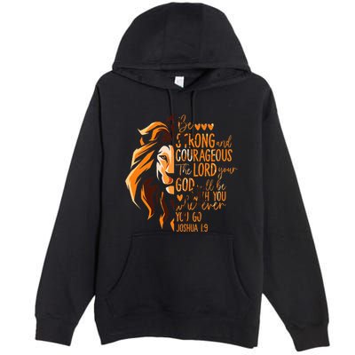 Christian Bible Verse Joshua 19 Lion Premium Pullover Hoodie