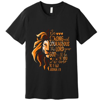 Christian Bible Verse Joshua 19 Lion Premium T-Shirt