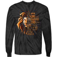 Christian Bible Verse Joshua 19 Lion Tie-Dye Long Sleeve Shirt