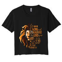 Christian Bible Verse Joshua 19 Lion Women's Crop Top Tee