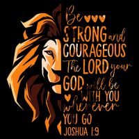 Christian Bible Verse Joshua 19 Lion Cropped Pullover Crew