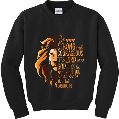 Christian Bible Verse Joshua 19 Lion Kids Sweatshirt