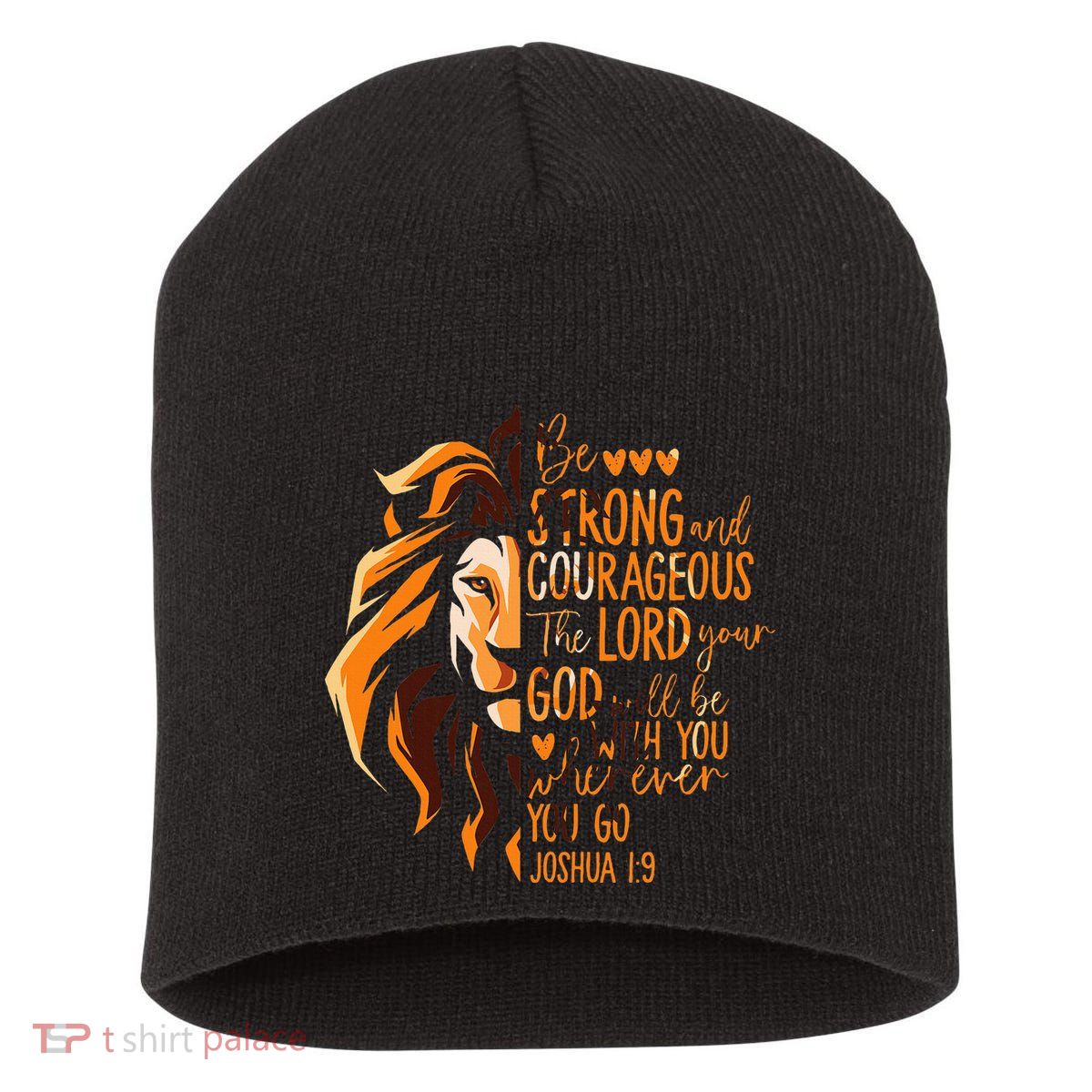 Christian Bible Verse Joshua 19 Lion Short Acrylic Beanie