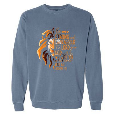 Christian Bible Verse Joshua 19 Lion Garment-Dyed Sweatshirt