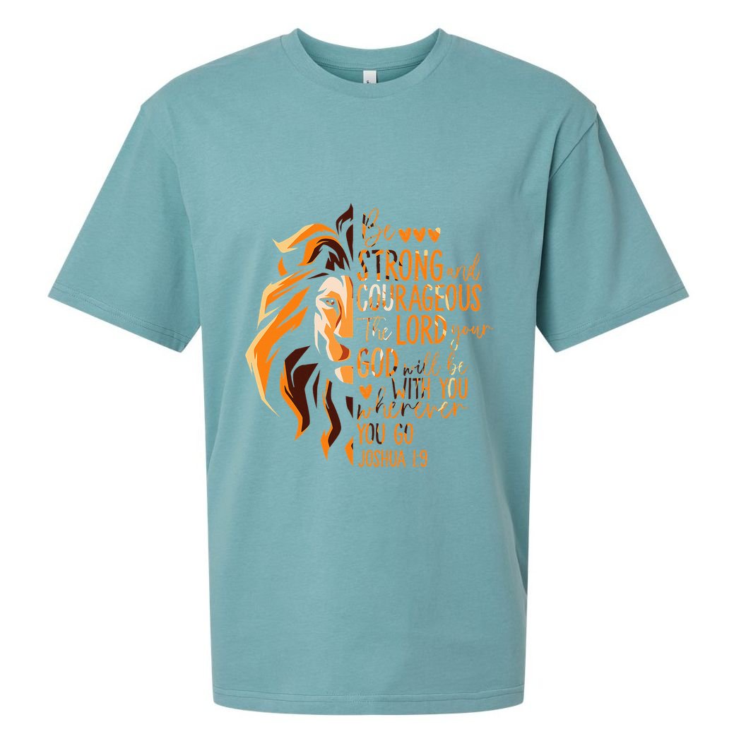 Christian Bible Verse Joshua 19 Lion Sueded Cloud Jersey T-Shirt