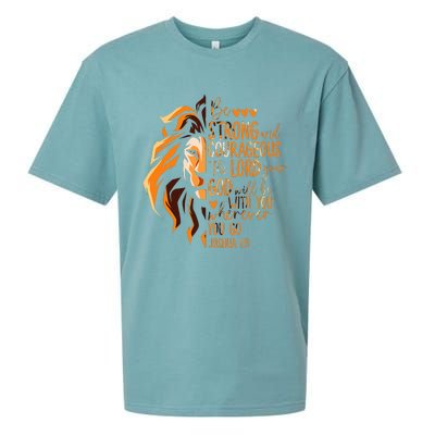 Christian Bible Verse Joshua 19 Lion Sueded Cloud Jersey T-Shirt