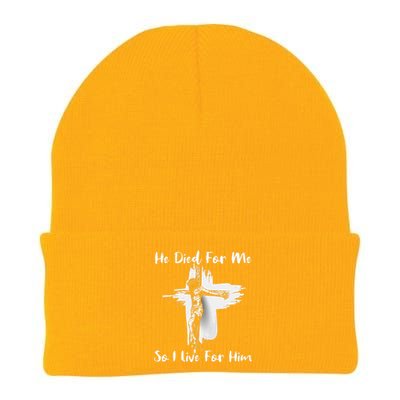 Christian Bible Verse Jesus Died For Me Knit Cap Winter Beanie