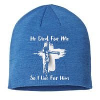 Christian Bible Verse Jesus Died For Me Sustainable Beanie