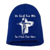 Christian Bible Verse Jesus Died For Me Short Acrylic Beanie