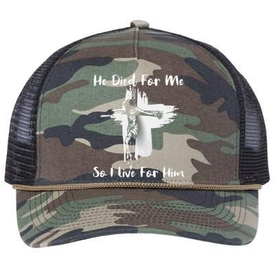 Christian Bible Verse Jesus Died For Me Retro Rope Trucker Hat Cap