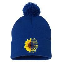 Christian Bible Verse Philippians 4:13 Funny Gift Sunflower Meaningful Gift Pom Pom 12in Knit Beanie