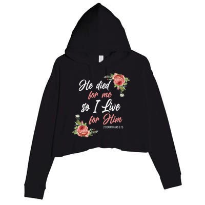 Christian Bible Verse 2 Corinthians 515 Rose Flower Crop Fleece Hoodie