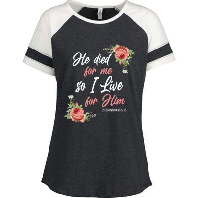 Christian Bible Verse 2 Corinthians 515 Rose Flower Enza Ladies Jersey Colorblock Tee