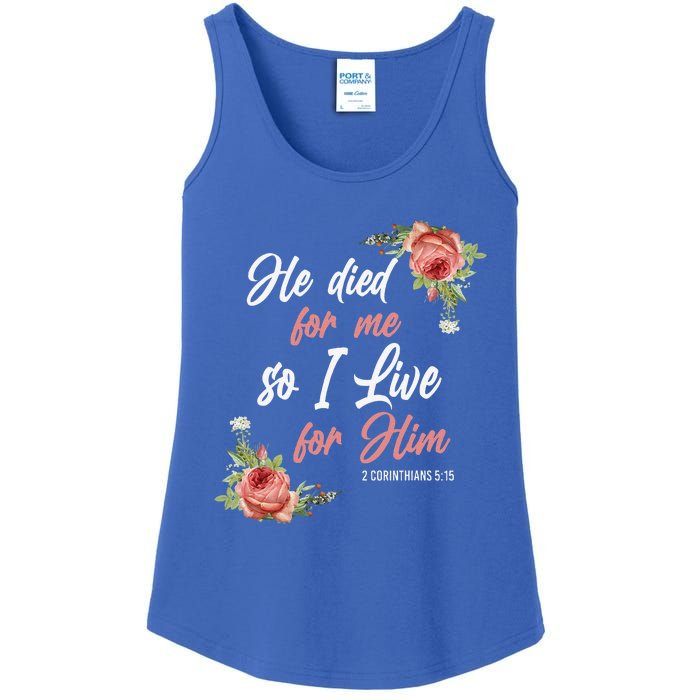 Christian Bible Verse 2 Corinthians 515 Rose Flower Ladies Essential Tank