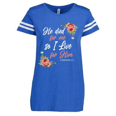 Christian Bible Verse 2 Corinthians 515 Rose Flower Enza Ladies Jersey Football T-Shirt