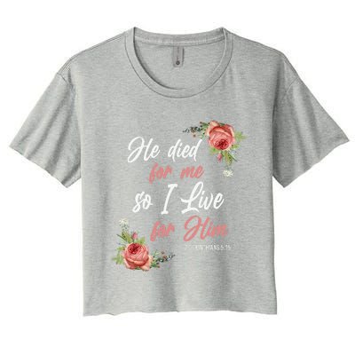 Christian Bible Verse 2 Corinthians 515 Rose Flower Women's Crop Top Tee